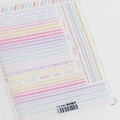 Stickers ongles 5D ultra-fins à rayures roses TS-040 avec lignes pastel et textes - Ruban Frais (TS-040)