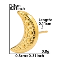 Detailed size specifications for gold crescent moon earrings in 304 stainless steel - Crater Moon-Gold