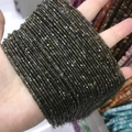Strand of 2-3mm square natural stone beads in dark green and brown for DIY jewelry - 59-Golden Obsidian (Natural)