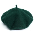 Classic dark green wool beret hat for women featuring soft felt texture in vintage style - M (56-58cm) / Dark Green