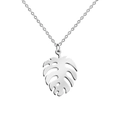 Collier minimaliste en argent avec pendentif feuille de monstera pour hommes et femmes - Collier Feuille de Monstera Couleur Acier