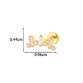Titanium piercing stud with curved cubic zirconia inlay and gold plating - Curved Seven Stones (T2584-8#) / Gold
