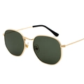 Gafas de sol de metal irregular con montura dorada y lentes de color verde oscuro - Montura Dorada Lente Verde Oscuro G15 C11