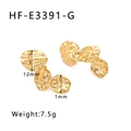 Specifiche dettagliate delle dimensioni per orecchini in acciaio dorato martellato - Placcato 18K / Oro (HF-E3391-G)