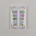 Almond press on nails set with 3D strawberry flowers and cute ladybug designs - Strawberry & Ladybug Style (WY-075) / Multi-piece Box Set