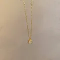 Elegant gold titanium necklace featuring a round pave-set diamond cluster pendant - X1666 Gold - Round Cluster Diamond