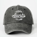 Berretto da baseball grigio antracite lavato con stampa bianca .COOL. Aunts CLUB vintage - Nero
