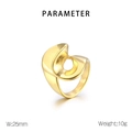 Detailansicht des 25mm breiten, unregelmäßig geometrischen Rings mit 18K Vergoldung - US 6 / Unregelmäßiger Geometrischer Offener Stil (KR110080-LK)