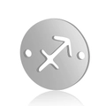 Polished silver stainless steel Sagittarius zodiac charm for DIY jewelry making - 5 Pcs/Pack / Steel-Sagittarius