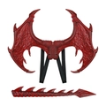 Set cosplay da drago per bambini con ali rosse e coda a punta con texture di squame - Rosso