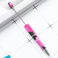 Pink and black camo pattern beadable pen with sleek metal rod for DIY beads - Alternating Pink and Black Pattern (50)