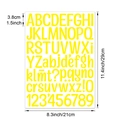 1.5 inch bright yellow alphabet and number sticker set for festival decoration - Yellow