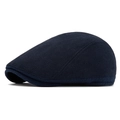 Béret classique en laine tricotée bleu marine pour hommes et femmes style rétro - Style Doublé de Polaire Chaude / Bleu marine