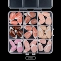 French almond fake nails set with 9 colors in 108 pieces storage box for manicure - French Almond Shape Mixed Colors (D003)
