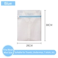Mini 20x30cm fine mesh laundry bag with blue zipper for delicate lingerie and towels - 70g Blue Fine Mesh Mini Size (20*30cm)