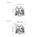 Detail showing winter reindeer wall sticker layout size and paste effect dimensions - ZA161 Jewelry Reindeer / 40*40cm Single Sheet