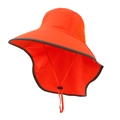 Outdoor Sonnenhut in leuchtendem Orange mit Nackenschutz und atmungsaktivem Mesh - Einheitsgröße / Neongelb