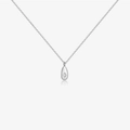 Collana in argento sterling S925 a forma di pera con stella incisa e zircone scintillante - Argento 925 / Argento