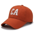 Classic cotton baseball cap in burnt orange featuring white embroidered CA lettering - Adjustable / Orange