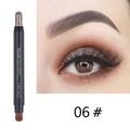 Close-up of dual-ended waterproof eyeshadow stick in shade 06 with soft blending brush - 06 Shimmer Brown