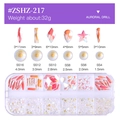 Aurora crystal nail art rhinestones kit with 12 slots for various gem shapes - Auroral Drill (ZSHZ-217)