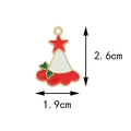 Colgante de gorro navideño en aleación esmaltada roja y blanca, medida 2,6cm x 1,9cm - 12# Gorro de Papá Noel (1.9CM×2.6CM)