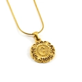 Collana dorata con ciondolo a rilievo lettera G e catena a serpente sottile - Lettera G