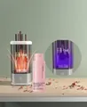 Set pulitore automatico per pennelli trucco con sterilizzazione UV e detergente da 80ml - Grigio Trasparente di Fascia Alta (Presa + UV + Asciugacapelli + Detergente)