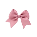 Pink grosgrain ribbon bow hair clip for girls with elegant handmade fishtail design - Lotus Pink