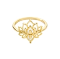 Anillo de loto calado dorado minimalista con un acabado metálico brillante - Anillo / Dorado