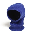 Detailed knit texture of blue winter balaclava hood scarf with thick yarn pattern - Sapphire Blue