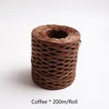 200m coffee colored raffia paper twine roll for DIY craft weaving and gift wrapping - 200m/Roll / Coffee