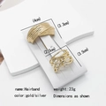 Minimalist gold alloy ponytail cuff hair clips with hollow and solid texture designs - 2-Piece Set No. 17 (MY030-17)