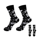 Halloween crew socks featuring white skeleton and pumpkin prints on black fabric - 37-46 / #07 White Skeleton