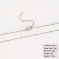 Silver copper satellite bead chain with lobster clasp and adjustable extension links - Silver Beaded Chain