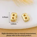 DIY 18K gold-plated alphabet B pendant charm with detailed 6.9x5.0mm size measurements - Gold Letter B