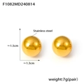 Orecchini a sfera in acciaio inossidabile dorato con misura altezza di 1,5 cm - Oro