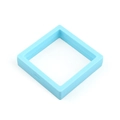 Cornice espositiva 3D sospesa azzurra per gioielli con struttura quadrata in plastica - Azzurro (scatola Galleggiante); 9*9*2cm