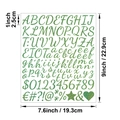 Green glitter 1-inch alphabet and number sticker set for DIY crafts and gift decoration - Green