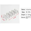 Stainless steel taco holder with 4-5 slots and non-slip feet for wavy shell support - 22.5x6.5x4.5cm (4-5 Slots)