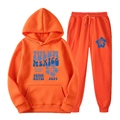 Survêtement en polaire orange vif avec imprimé floral Tulum Mexico pour hommes et femmes - L (XXL) / Haut Et Bas / Orange Vif (63)