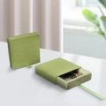 Green pull-out jewelry display box with satin ribbon handle and PE film suspension - 11*11*2cm / Fruit Green