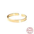 Adjustable triple-layer gold plated S925 sterling silver minimalist open ring for women - Minimalist Polished Open Bangle