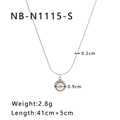 Dettaglio collana con ciondolo a perla con dimensioni 0.9cm di diametro e lunghezza catena - Argento (NB-N1115-S)