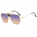 Occhiali da sole aviator in metallo dorato con lenti sfumate viola e arancione - Montatura Oro Nero Lente Grigio Giallo