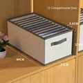 Grey 12-compartment clothes organizer 44x25x17cm for wardrobe storage and efficiency - 12 Grids No Lid/44x25x17cm / Gray