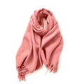 Soft pink pashmina scarf with elegant tassel trim displayed on a clean white background - No.14 Orange Red