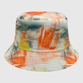 Cappello a secchiello double-face con motivo tie-dye arancione, giallo e verde scuro - M (56-58cm) / Tie-Dye Arancio-Giallo-Verde (33)