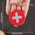 Toppa ricamata circolare rossa con croce bianca, distintivo diametro 5 cm da stirare - Croce Rossa