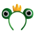 Cerchietto a rana in peluche verde con decorazione a corona gialla per donne e ragazze - Stile Principe / Verde con Corona